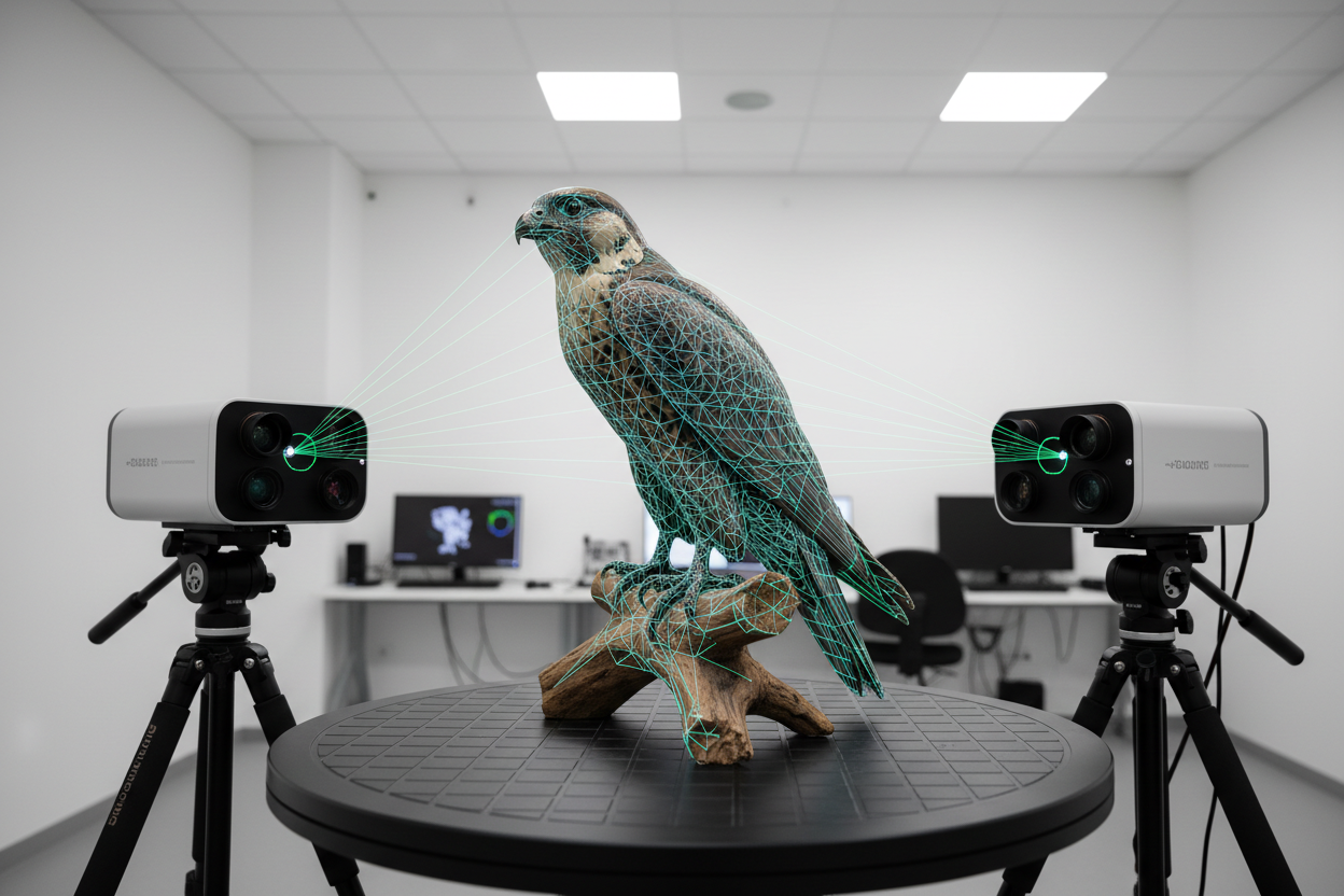 an item being 3d scanned realistic and high definition